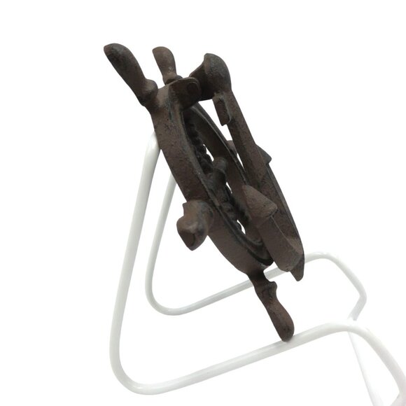 DOOR KNOCKER Rustic Cast Iron Nautical Ship Wheel and Anchor Vintage - Picture 2 of 9